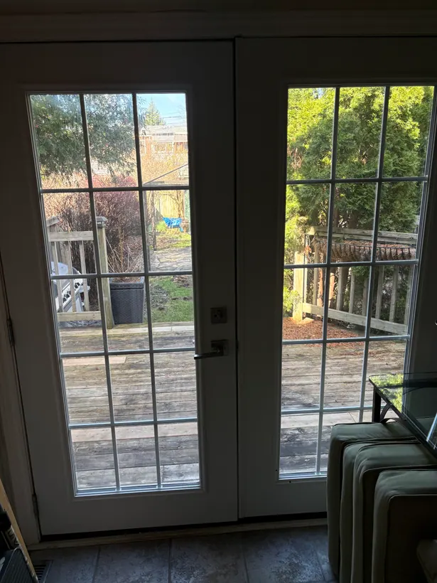Residential French doors with glass panels